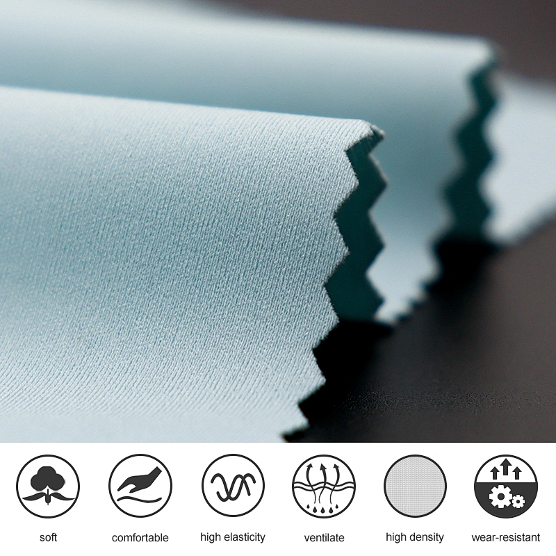 High guage and high stretch nylon spandex free cut interlock fabric